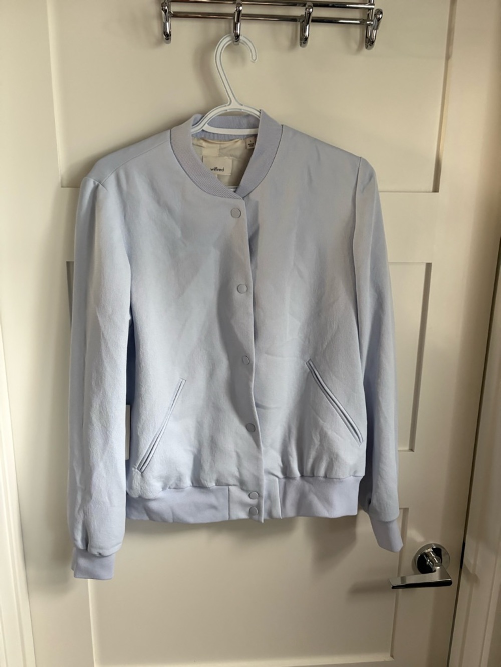 Aritzia Poussin Light Blue Bomber Jacket